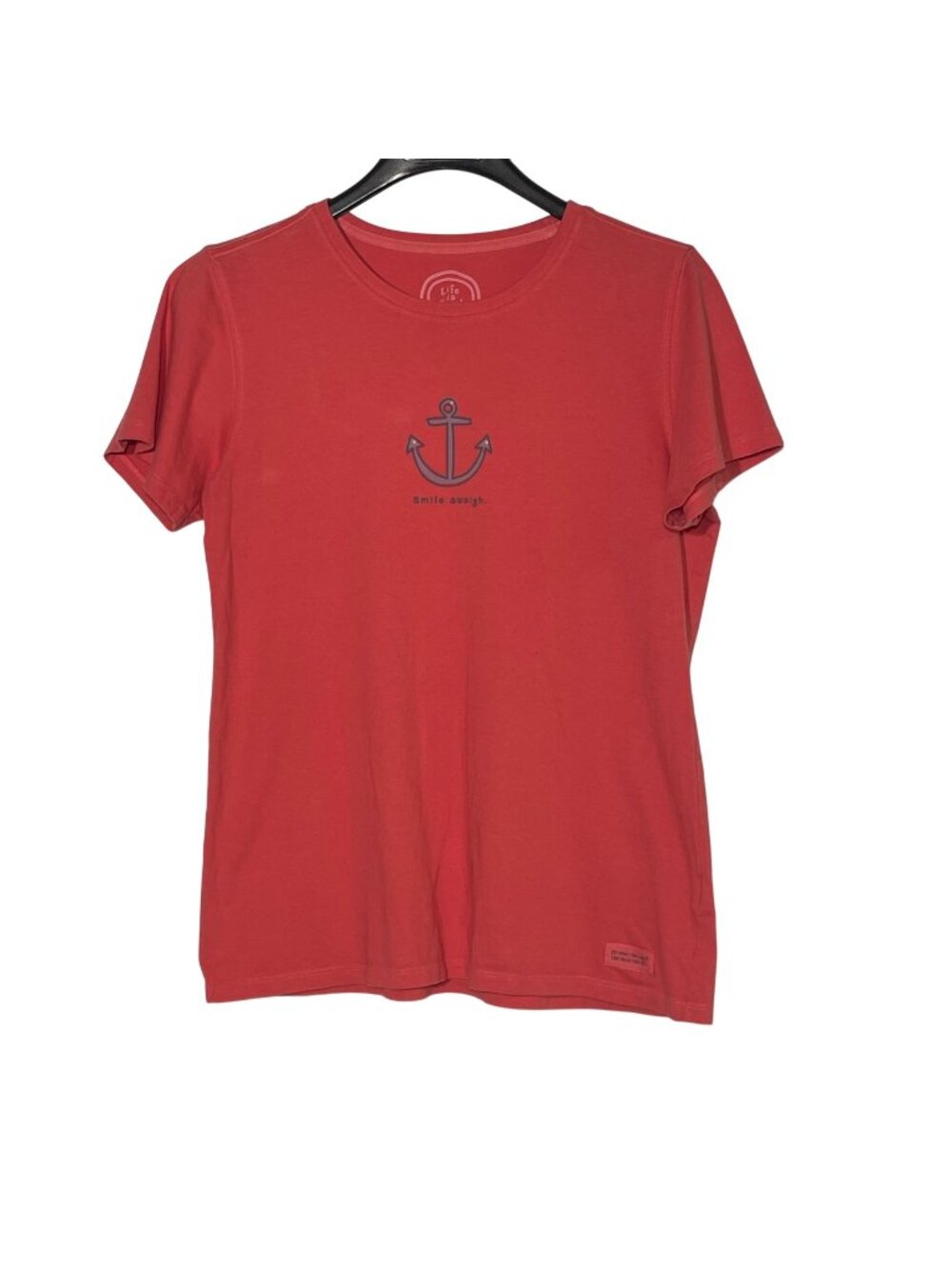 Life Is Good Smile Aweigh Anchor T-Shirt Sz MED Nautical Classic Fit